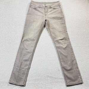 New York & Co. Jegging Jeans Women 10 Gray Straight Leg Mid Rise Stretch Denim